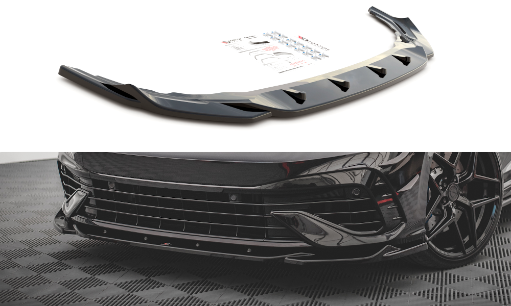 Voorspoiler V.4 Volkswagen Golf 8 R Maxton Glans Zwart