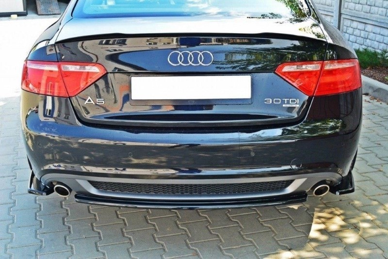 Achterzij Spoilers Audi A5 S-Line 8T Coupe Glanzend Zwart
