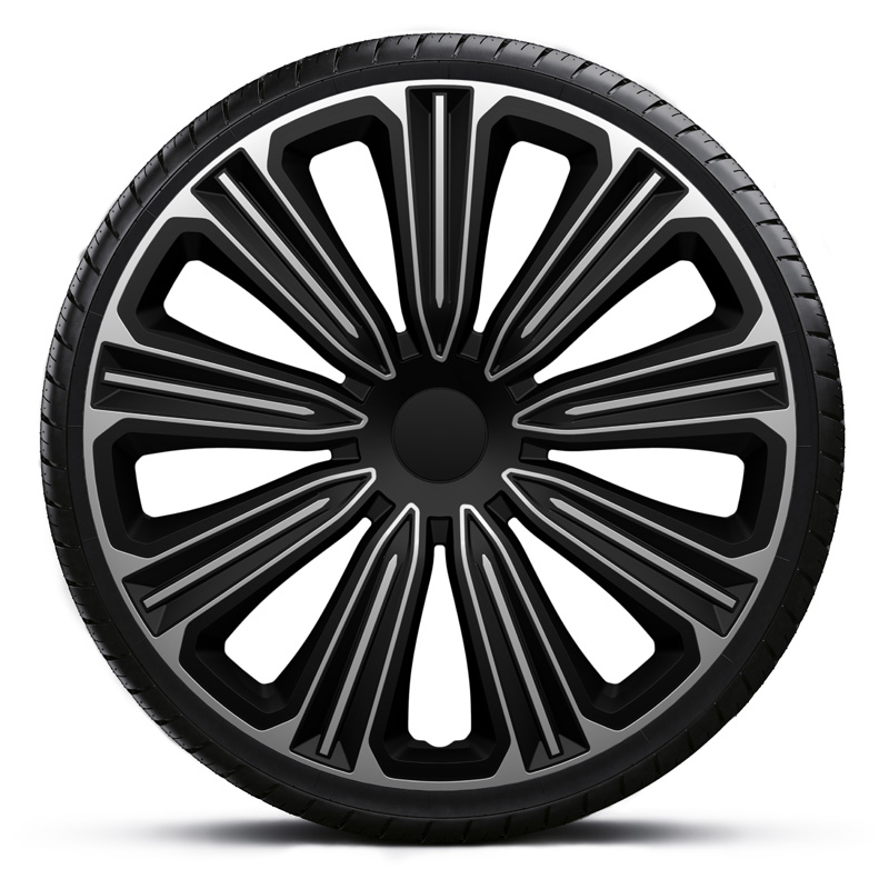 4-Delige J-Tec Wieldoppenset Rosso 15-inch zilver/zwart