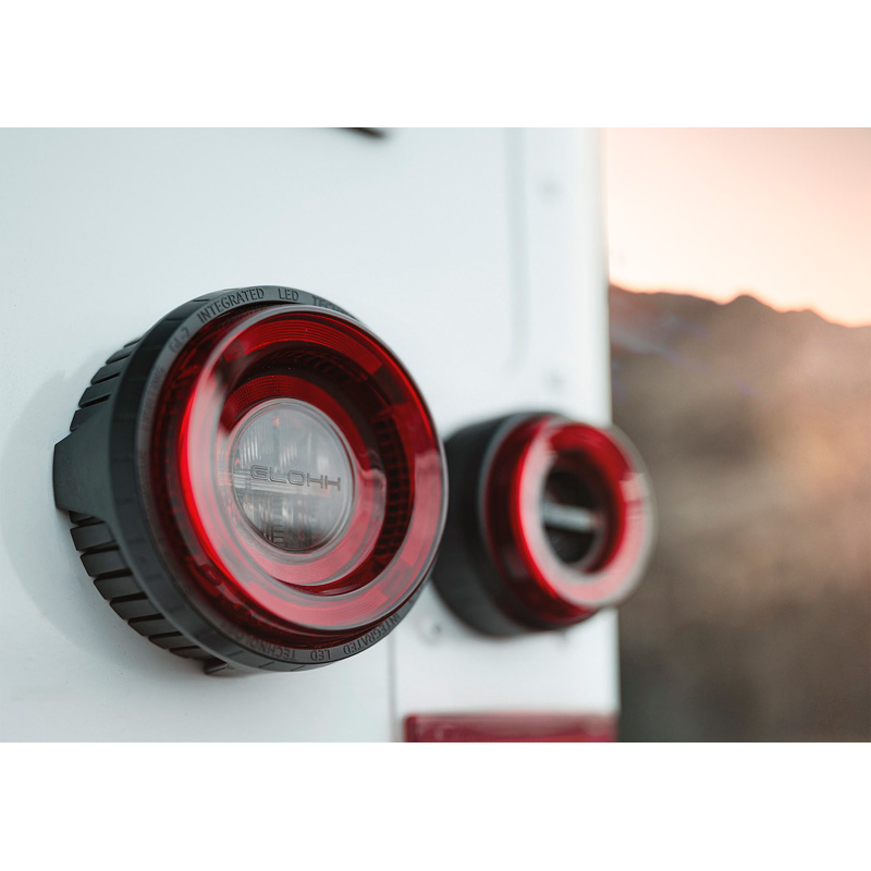 Glohh GL-2 Dynamic LED Achterlichten  Landrover 90/110 1983-1990 & Defender (LD) 1990-2016 - Rood/Rookgrijs (6-delig)