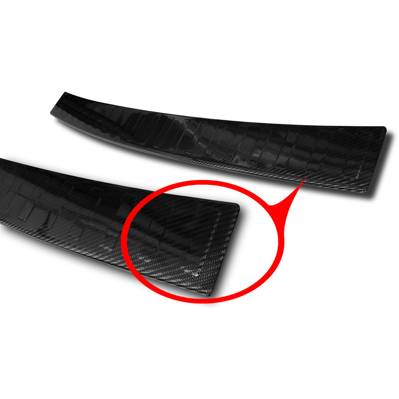 Echt 3D Carbon Achterbumperprotector  Volkswagen Transporter T6 2015- (met achterklep) 'Ribs'