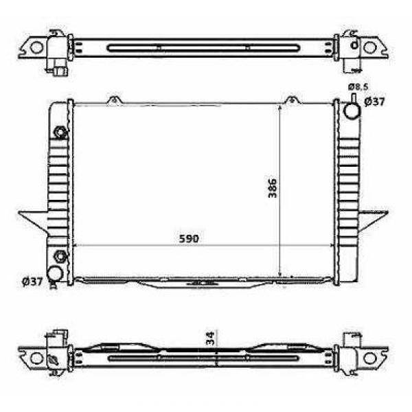 Radiator VOLVO S/V 70 99-00 591x390 2.0I/2.3/I2:5I/2.5 TDI