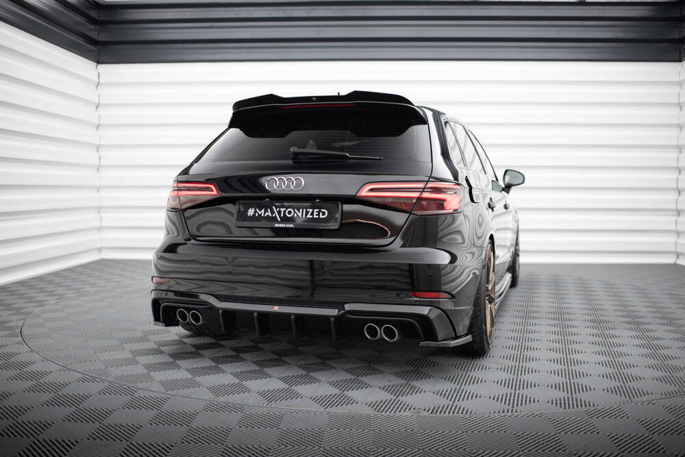 Diffuser Audi S3 / A3 S-Line Sportback 8V FL Maxton Glans Zwart