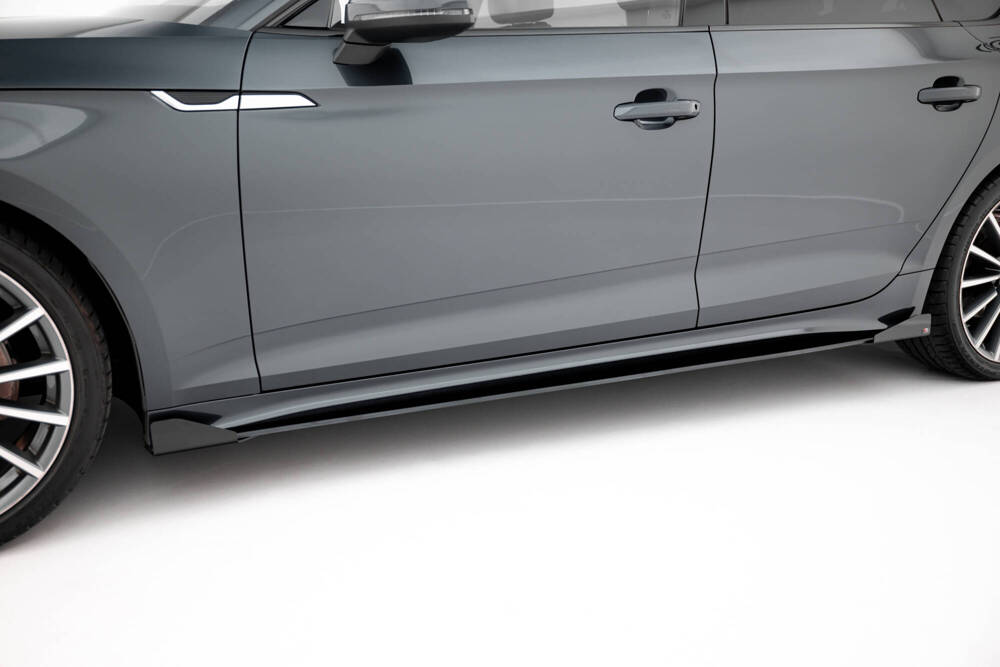 Street Pro Zijskirts + Flaps Audi A5 Sportback F5 Facelift Maxton Glanzend zwart