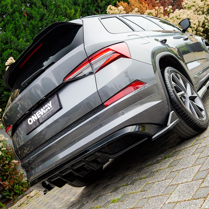 Oneway Achterbumperskirts (Hoeken)  Skoda Kodiaq I (NS7) Sportline 2017-2024 - Glanzend zwart