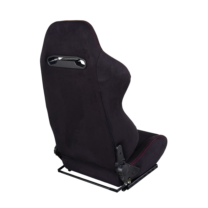 Simoni Racing Sportstoel Miky - Zwart + Rode Stiksels - Dubbelzijdig Verstelbaar - incl. Sledes