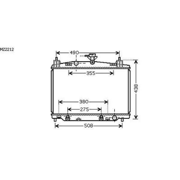 Radiator MAZDA 2 07->> 350x555x16 1.3/1.5 +/-AC