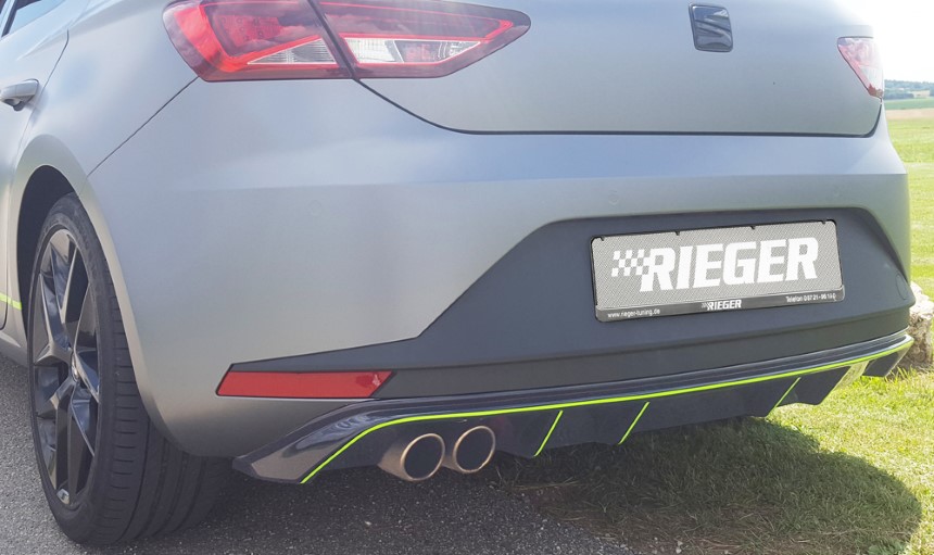 Diffuser Seat Leon F5 FR Rieger dubbele uitlaat links glans zwart
