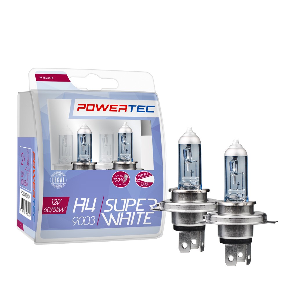 Mtech Powertec SuperWhite H4 bulb 12V DUO