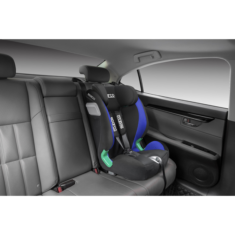 Sparco kinderstoel SK5000I (Isofix) Zwart/Blauw i-Size 76-150cm (ECE-R129/03)
