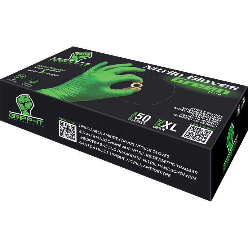 Gripp-It nitril handschoenen - maat XL - Groen - dispenserdoos à 50 stuks