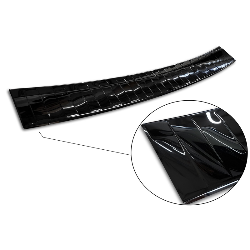 Zwart-Chroom RVS Achterbumperprotector  Volvo V70 Facelift 2013-2016 'Ribs'