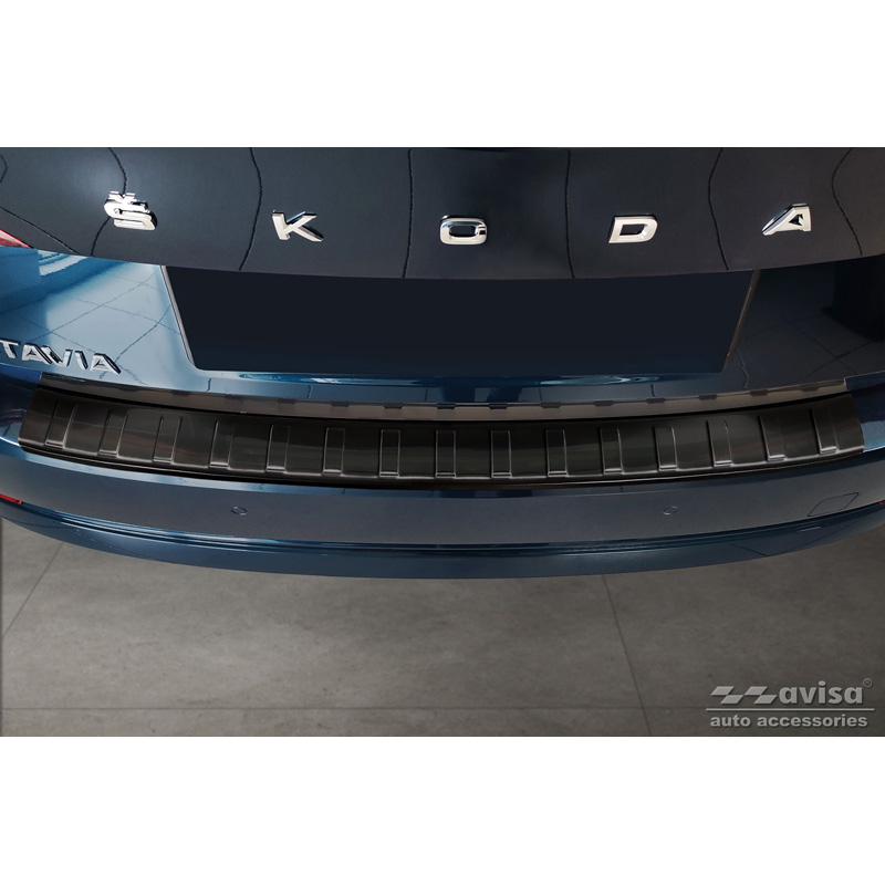 Zwart RVS Achterbumperprotector  Skoda Octavia IV Liftback 2020-2024 & FL 2024- 'Ribs'