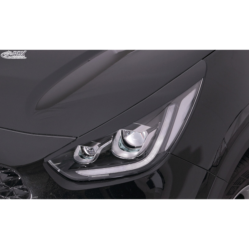 Koplampspoilers  Kia Niro, e-Niro & Niro Plus (alleen met LED koplampen) 2016-2022 (ABS)