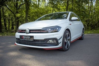Voorspoiler VW Polo MK6 GTI Glans Zwart