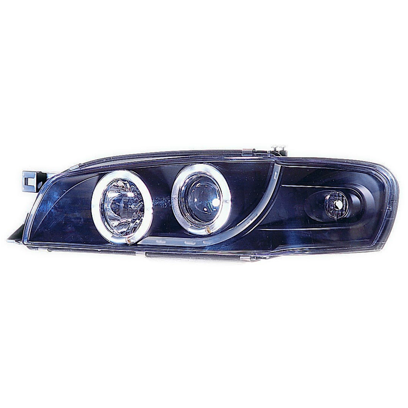 Set Koplampen  Subaru Impreza 1997-2000 - Zwart - incl. Angel-Eyes