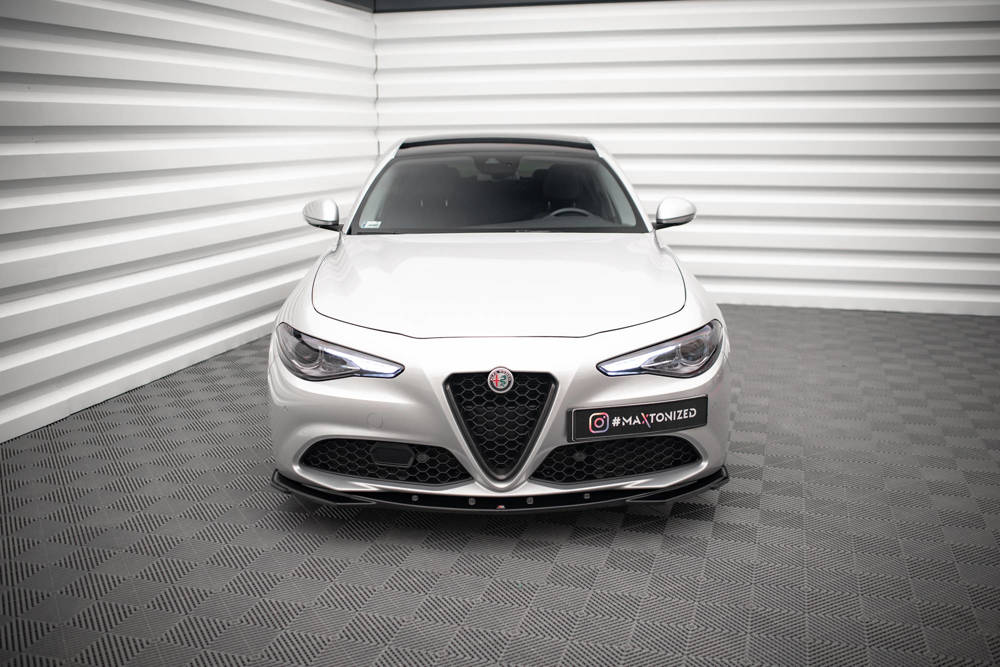 Voorspoiler V.2 Alfa Romeo Giulia Sport Maxton Glans Zwart