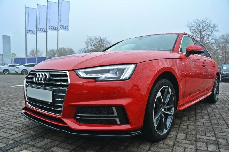 Voorspoiler Audi S4 / A4 S-Line B9 V.2 Glanzend Zwart