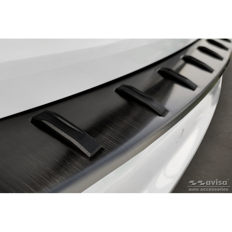 Zwart RVS Achterbumperprotector  Audi A4 Avant B9 (incl. S-Line) 2015-2019 & Facelift 2019- 'STRONG EDITION'
