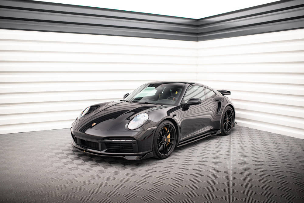 Zijskirts Porsche 911 Turbo S 992 Maxton Glans Zwart