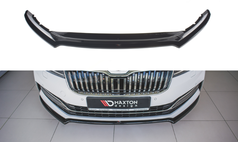 Voorspoiler Skoda Superb 3 FL Maxton Design glans zwart V.1
