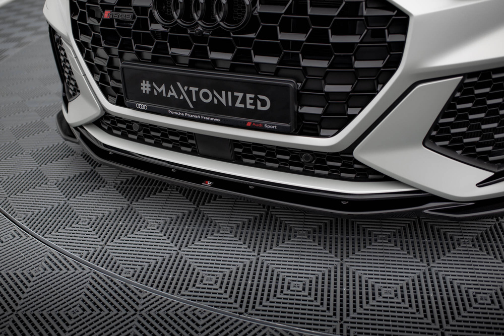 Voorspoiler V.2 AUDI RSQ3 Maxton Glans Zwart