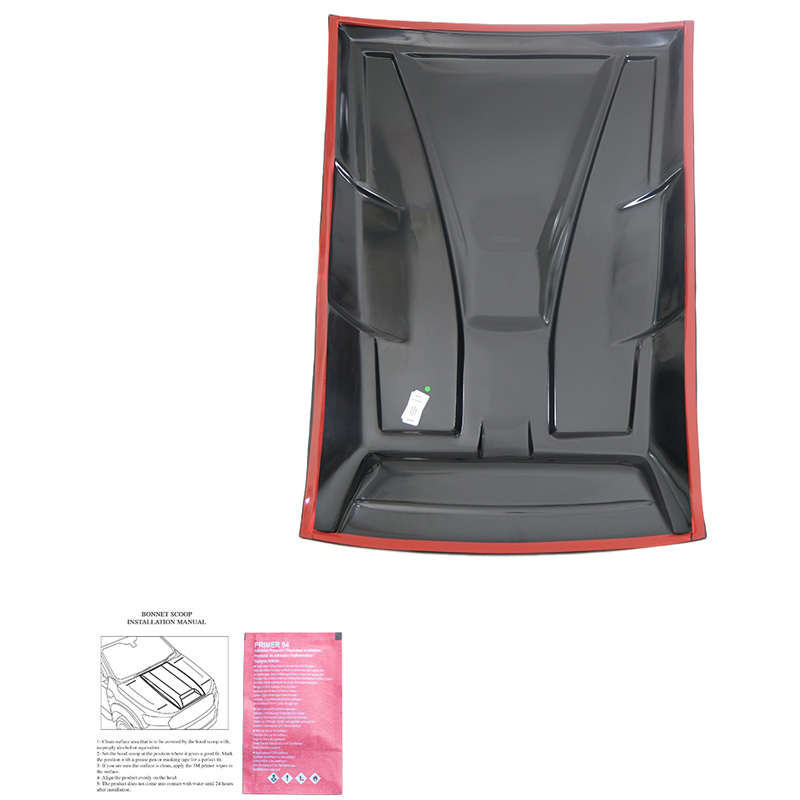 Motorkapluchtinlaat (Scoop)  Nissan Navara NP300 (D23) 2014-2021 - Glanzend zwart