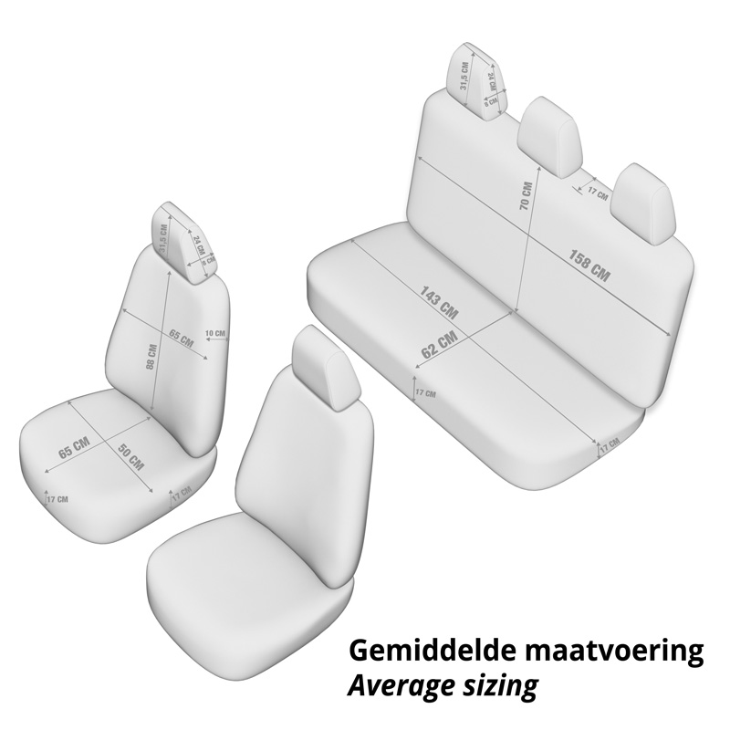 Universele Stoffen Stoelhoezenset 'SelectedFit Sports' Zwart/Rood - 11-delig - geschikt voor Side-Airbags