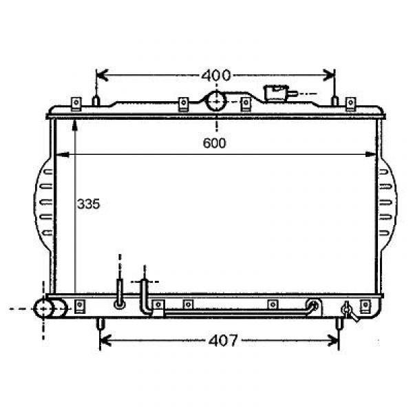 Radiator EXELPONY+ACCENT 94-00 335x602 1.3I/1.5I+/-AC