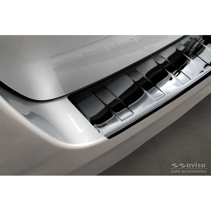Zwart-Chroom RVS Achterbumperprotector  Volkswagen Multivan T7 2021- 'Ribs'