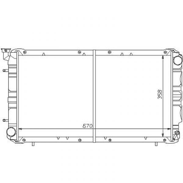 Radiator SUBARU LEGACY 89-94 670x358 1.8/2.0/2.2 4WD +/-AC