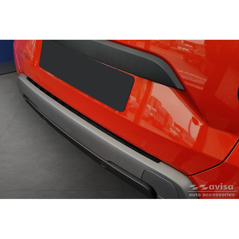 Matzwart Aluminium Achterbumperprotector  Dacia Duster II 2018-2021 & FL 2021-2024 'Riffled Plate'