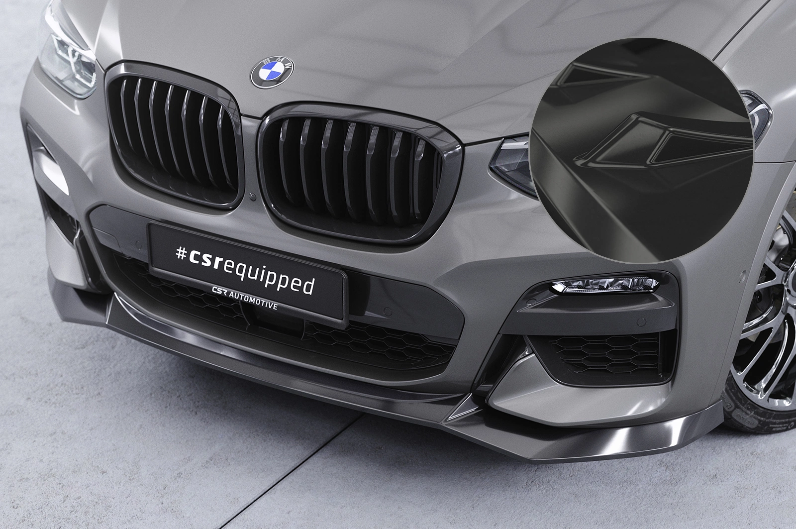 Voorspoiler BMW X3 G01 / X4 G02 M-Pakket 2017-2021 Glans Zwart CSR