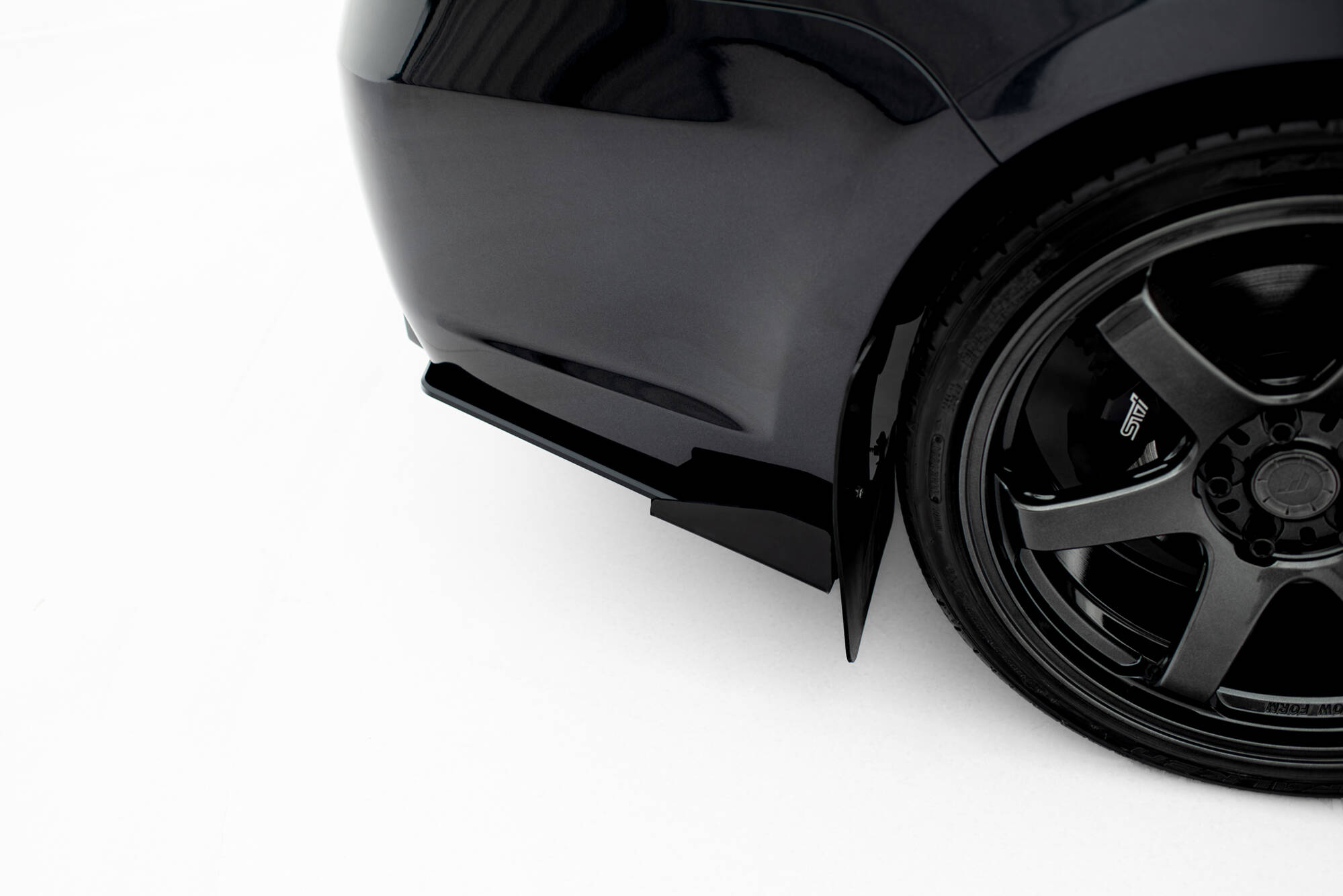 Street Pro Achterzij Spoilers + Flaps Subaru Impreza WRX STI MK3 Facelift Maxton Glanzend zwart