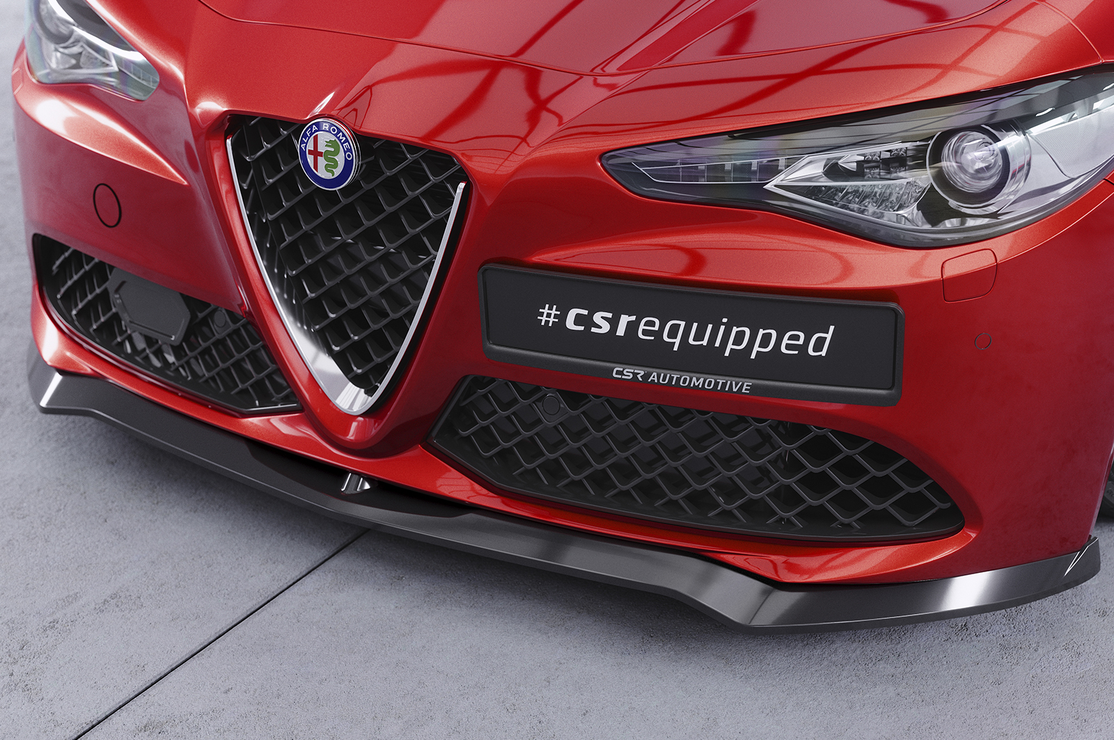 Voorspoiler Alfa Romeo Giulia CSR Glans Zwart