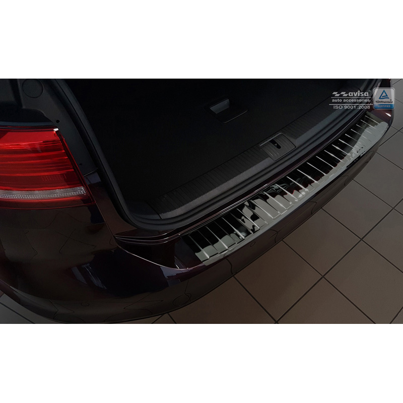 Zwart-Chroom RVS Achterbumperprotector  Volkswagen Passat 3G Variant 2014-2023 incl. Alltrack 'Ribs'