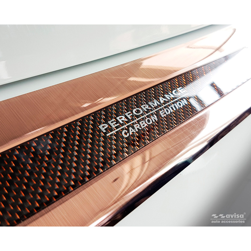 RVS Achterbumperprotector 'Deluxe'  BMW X3 G01 M-Pakket 2017-2021 & FL 2021- 'Performance' Koper 'Brushed Mirror'/Koper Carbon