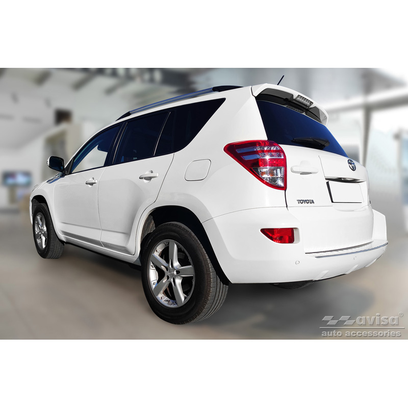 RVS Achterbumperprotector  Toyota RAV-4 III 2005-2008 & FL 2008-2012 'Ribs' (alleen geschikt zonder reservewiel)