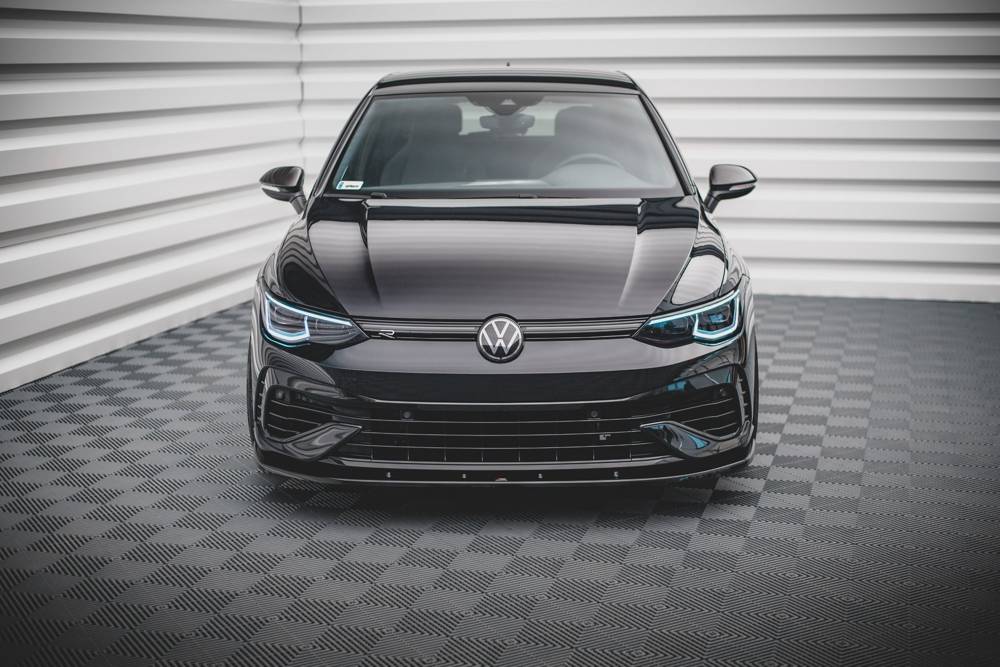 Voorspoiler V.1 Volkswagen Golf 8 R Maxton Glans Zwart
