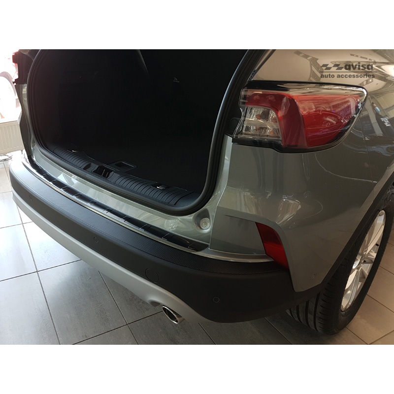 Zwart RVS Achterbumperprotector  Ford Kuga III Titanium/Trend/Cool+Connect/Hybrid 2019-2024 & FL 2024- excl. ST-Line 'Ribs'