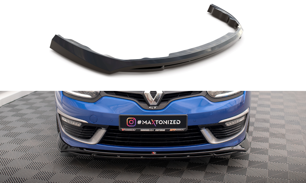 Voorspoiler Renault Megane GT Line Grandtour FL Maxton Glans Zwart