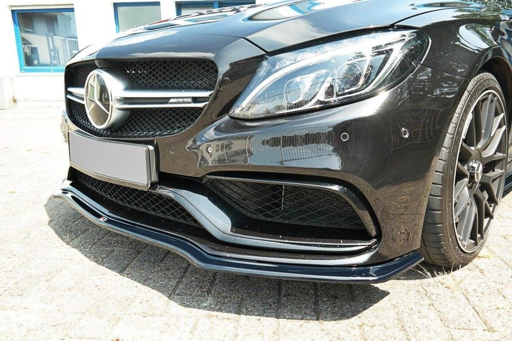 Voorspoiler Mercedes C-Class S205 63AMG Limousine/Estate Glans Zwart