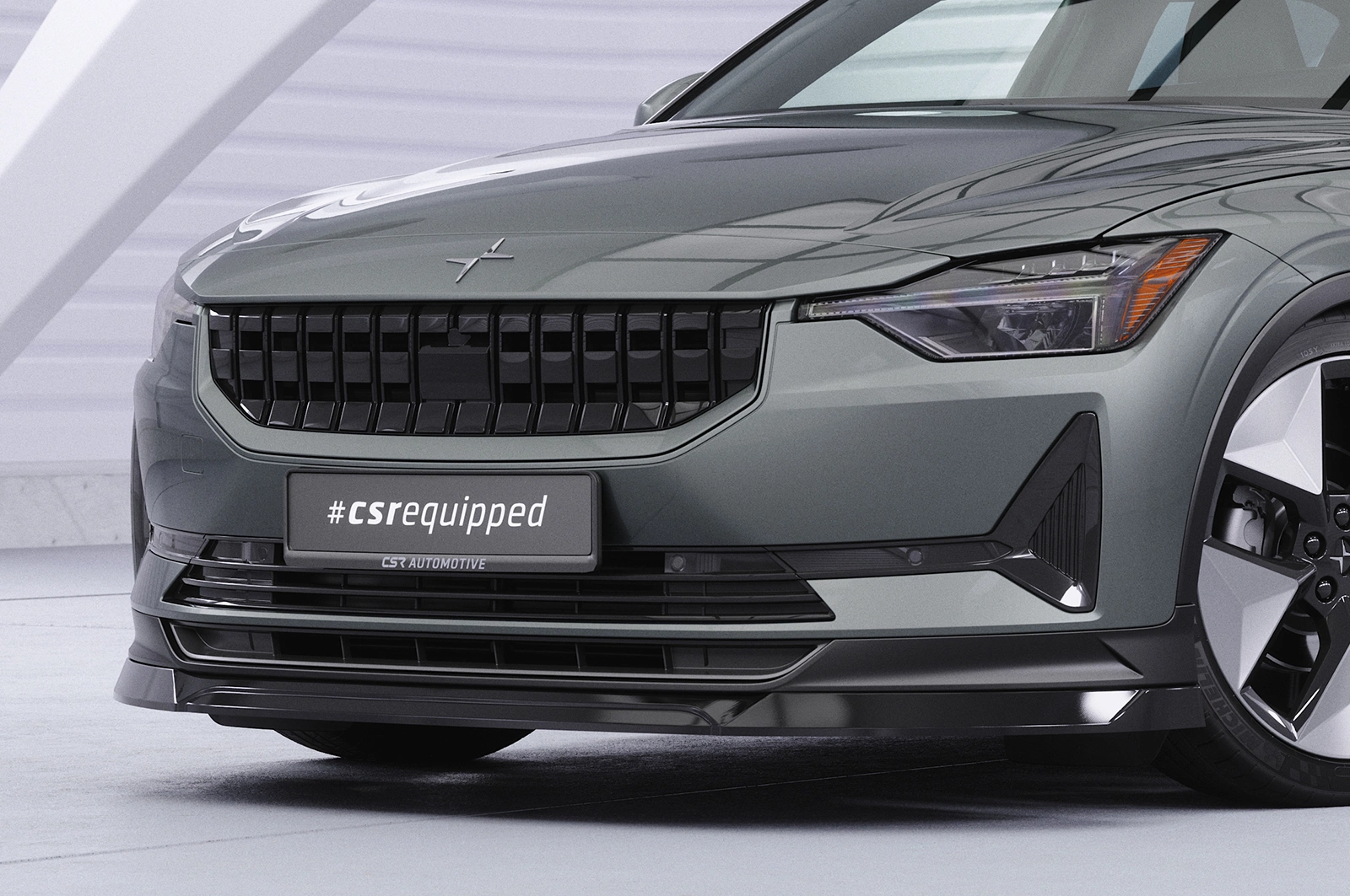 Voorspoiler Polestar 2 glans zwart