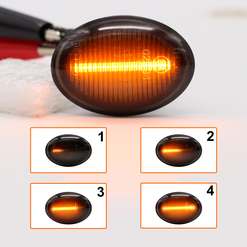 Set LED Zijknipperlichten  Alfa/Fiat/Ford/Lancia diverse modellen - Rookgrijs- incl. Dynamic Running Light