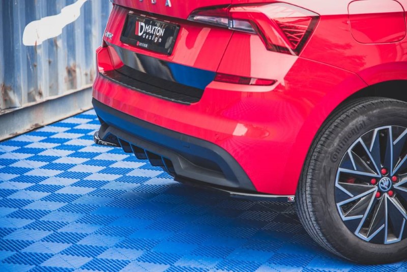 Achterzijde skirts Skoda Kamiq Maxton Design glans zwart