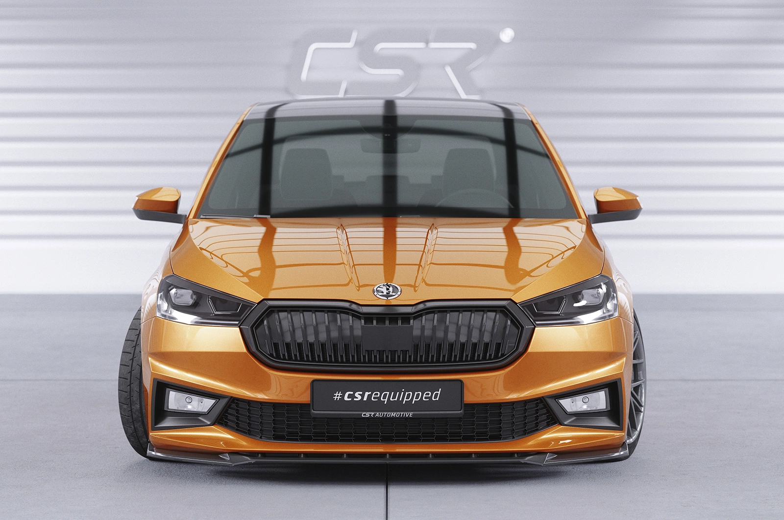 Voorspoiler Skoda Fabia 4 2021- – Glans Zwart