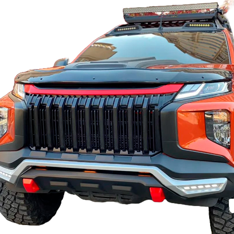 Motorkapbeschermer (steenslagcover)  Mitsubishi L200 Triton 6 2019- - Glanzend zwart