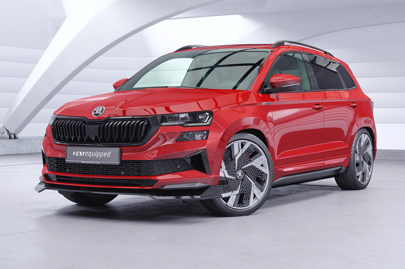 Voorspoiler Skoda Karoq Sportline glans zwart