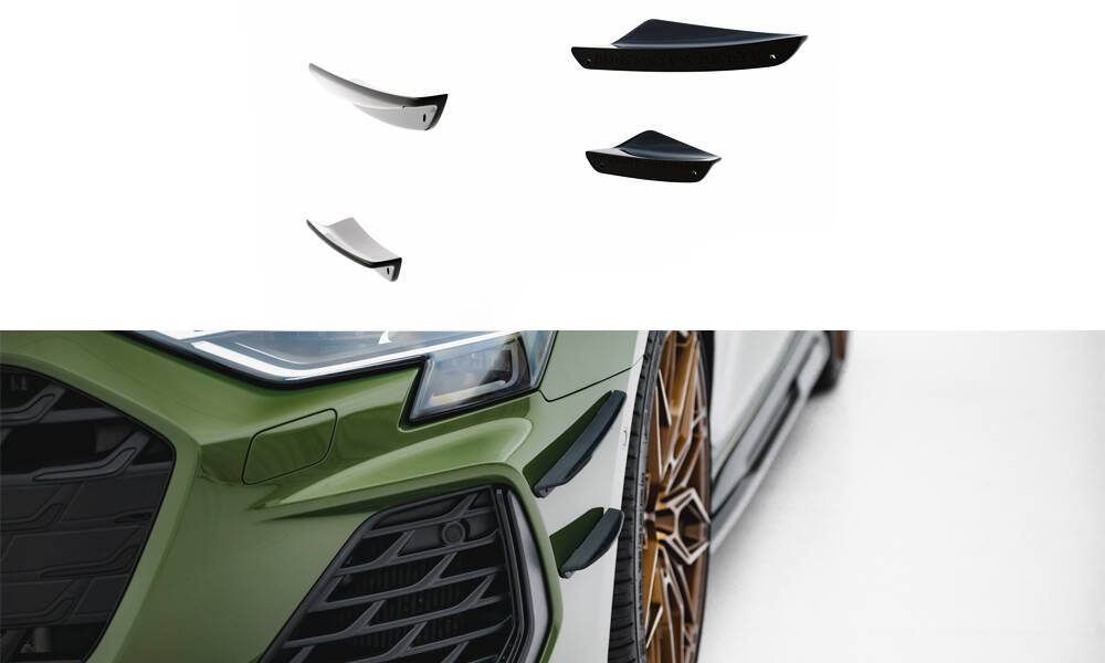 Voorbumper vleugels Audi S3 / A3 S-line 8Y Facelift Maxton Glanzend zwart
