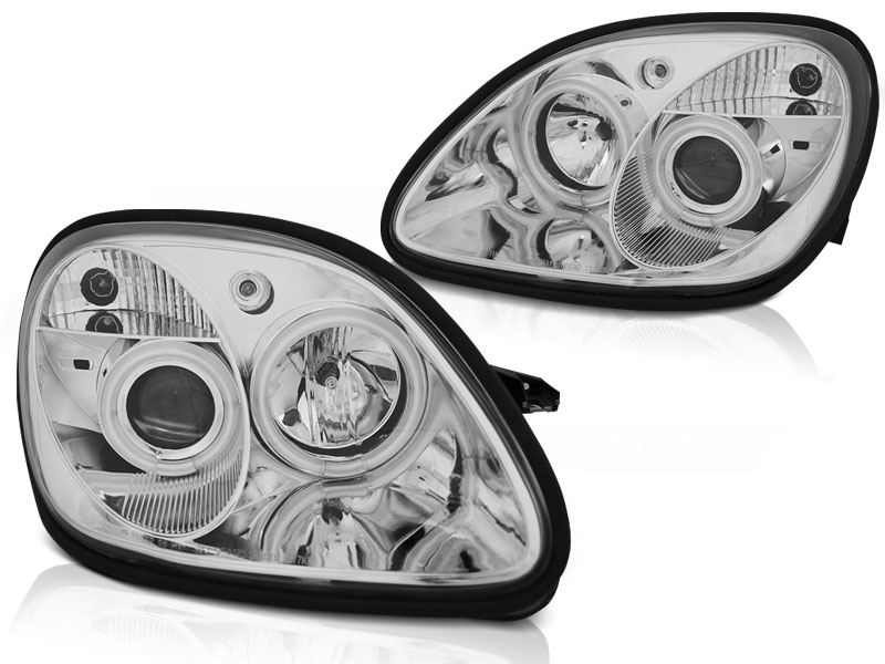 Faros Mercedes SLK 98-00 Angel Eyes cromo
